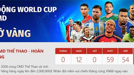 Khuấy động CMD THỂ THAO – Hoàn nạp 3% giờ vàng tại Vn88